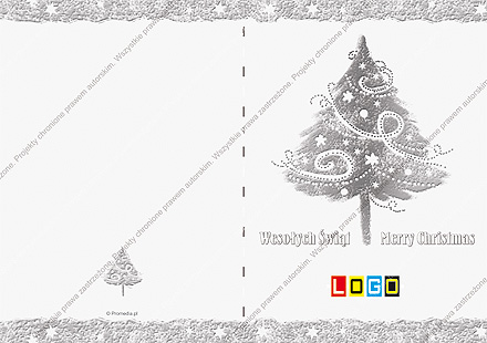 karnet świąteczny składany - wzór BN1-027 awers