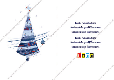karnet świąteczny składany - wzór BN1-028 rewers