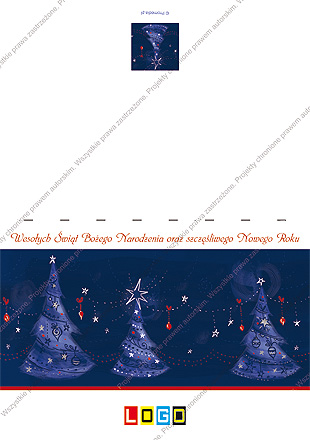 karnet świąteczny składany - wzór BN1-144 awers
