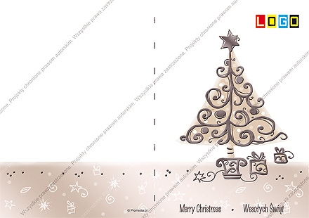 karnet świąteczny składany - wzór BN1-178 awers