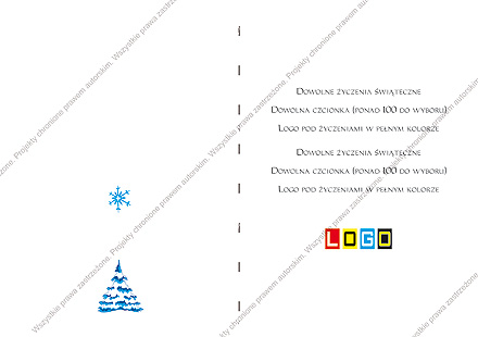 karnet świąteczny składany - wzór BN1-197 rewers