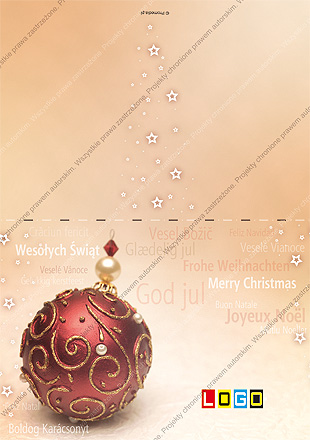 karnet świąteczny składany - wzór BN1-243 awers