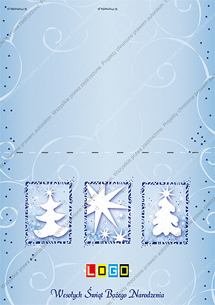 karnet świąteczny składany - wzór BN1-257 awers