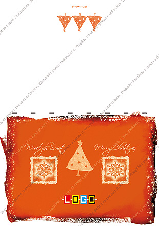 karnet świąteczny składany - wzór BN1-283 awers