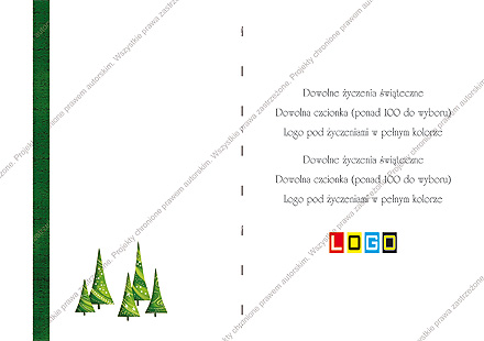 karnet świąteczny składany - wzór BN1-346 rewers