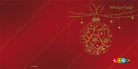 karnet świąteczny składany - wzór BN2-001 awers