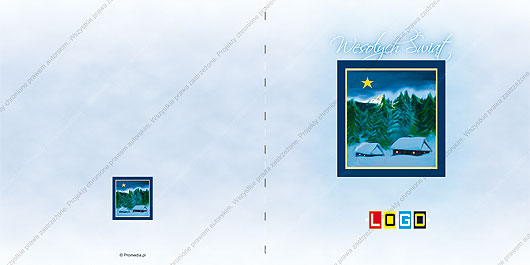 karnet świąteczny składany - wzór BN2-012 awers