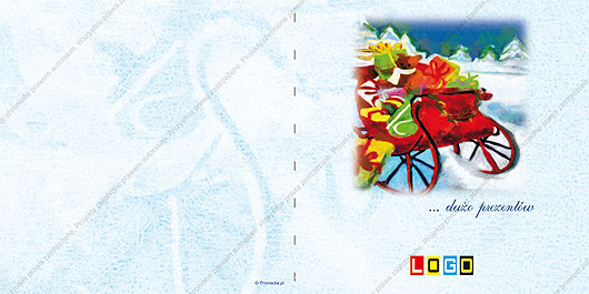 karnet świąteczny składany - wzór BN2-014 awers