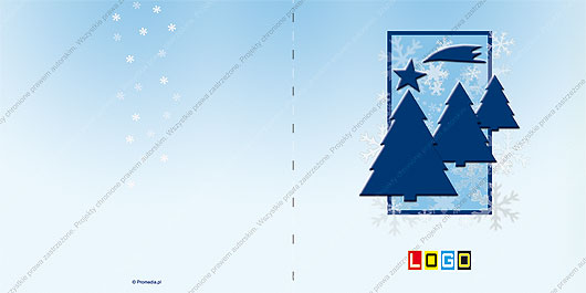 karnet świąteczny składany - wzór BN2-038 awers
