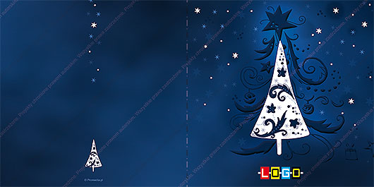 karnet świąteczny składany - wzór BN2-059 awers