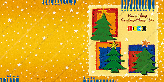 karnet świąteczny składany - wzór BN2-073 awers