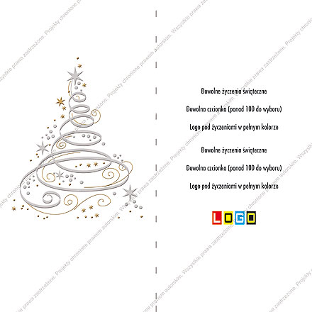 karnet świąteczny składany - wzór BN3-005rewers
