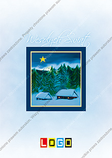 Kartka świąteczna nieskładana - wzór BZ1-012 awers