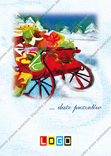 Kartka świąteczna nieskładana - wzór BZ1-014 awers