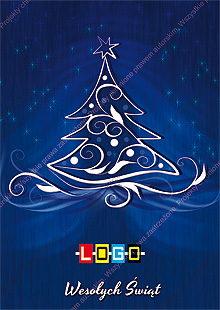 Kartka świąteczna nieskładana - wzór BZ1-019 awers