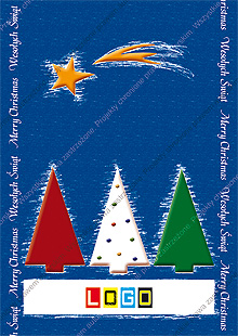 Kartka świąteczna nieskładana - wzór BZ1-023 awers