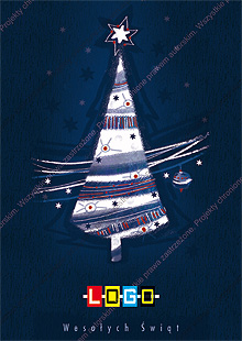 Kartka świąteczna nieskładana - wzór BZ1-028 awers