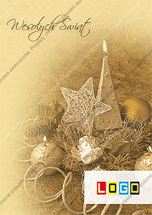 Kartka świąteczna nieskładana - wzór BZ1-029 awers