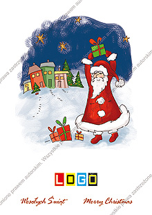 Kartka świąteczna nieskładana - wzór BZ1-034 awers