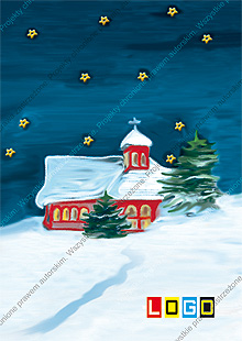 Kartka świąteczna nieskładana - wzór BZ1-037 awers