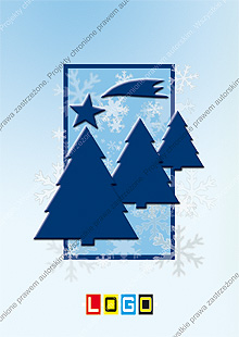 Kartka świąteczna nieskładana - wzór BZ1-038 awers