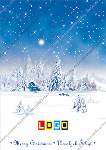 Kartka świąteczna nieskładana - wzór BZ1-041 awers
