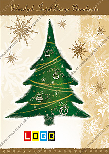 Kartka świąteczna nieskładana - wzór BZ1-048 awers