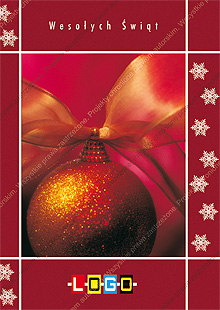 Kartka świąteczna nieskładana - wzór BZ1-058 awers