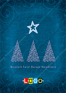 Kartka świąteczna nieskładana - wzór BZ1-061 awers