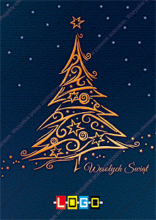 Kartka świąteczna nieskładana - wzór BZ1-064 awers