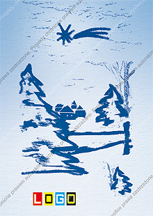 Kartka świąteczna nieskładana - wzór BZ1-079 awers