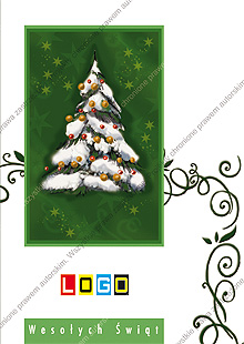 Kartka świąteczna nieskładana - wzór BZ1-080 awers