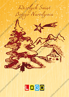 Kartka świąteczna nieskładana - wzór BZ1-087 awers