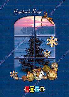 Kartka świąteczna nieskładana - wzór BZ1-093 awers