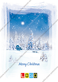 Kartka świąteczna nieskładana - wzór BZ1-097 awers