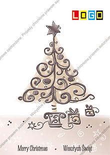 Kartka świąteczna nieskładana - wzór BZ1-178 awers