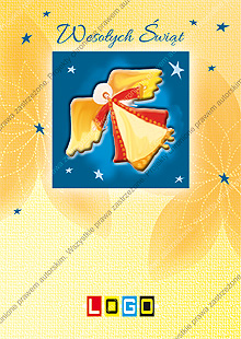 Kartka świąteczna nieskładana - wzór BZ1-182 awers