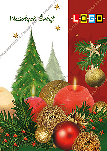 Kartka świąteczna nieskładana - wzór BZ1-187 awers