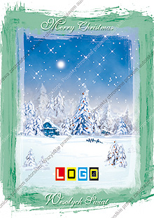 Kartka świąteczna nieskładana - wzór BZ1-192 awers