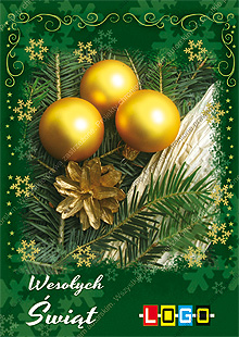 Kartka świąteczna nieskładana - wzór BZ1-201 awers