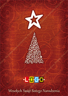 Kartka świąteczna nieskładana - wzór BZ1-233 awers