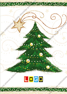 Kartka świąteczna nieskładana - wzór BZ1-234 awers