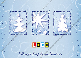 Kartka świąteczna nieskładana - wzór BZ1-257 awers