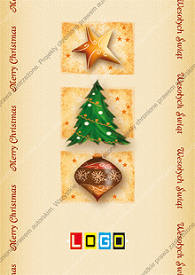 Kartka świąteczna nieskładana - wzór BZ1-295 awers
