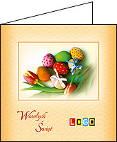 Wzór  - Karnet WN2 (format K4) - Kartka wielkanocna dla firm z LOGO - podgląd miniaturka