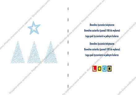 karnet świąteczny składany - wzór BN1-061 rewers