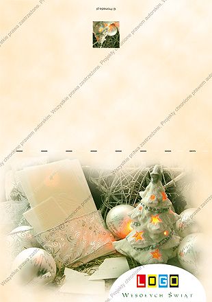karnet świąteczny składany - wzór BN1-253 awers