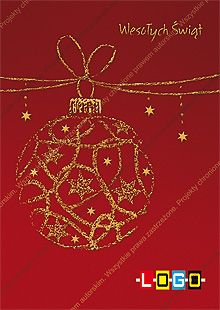 Kartka świąteczna nieskładana - wzór BZ1-001 awers