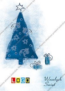 Kartka świąteczna nieskładana - wzór BZ1-207 awers