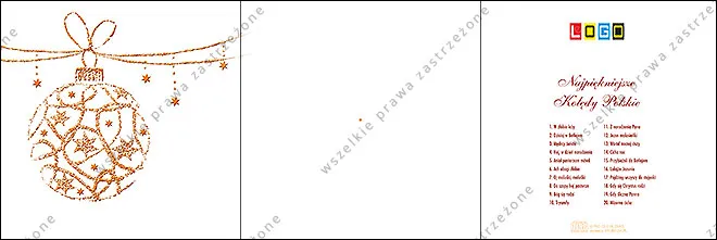 Kartka BK-001 Ornament ze złotej linii, tył